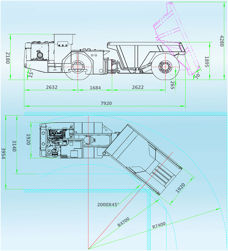 10T Underground dumper truck